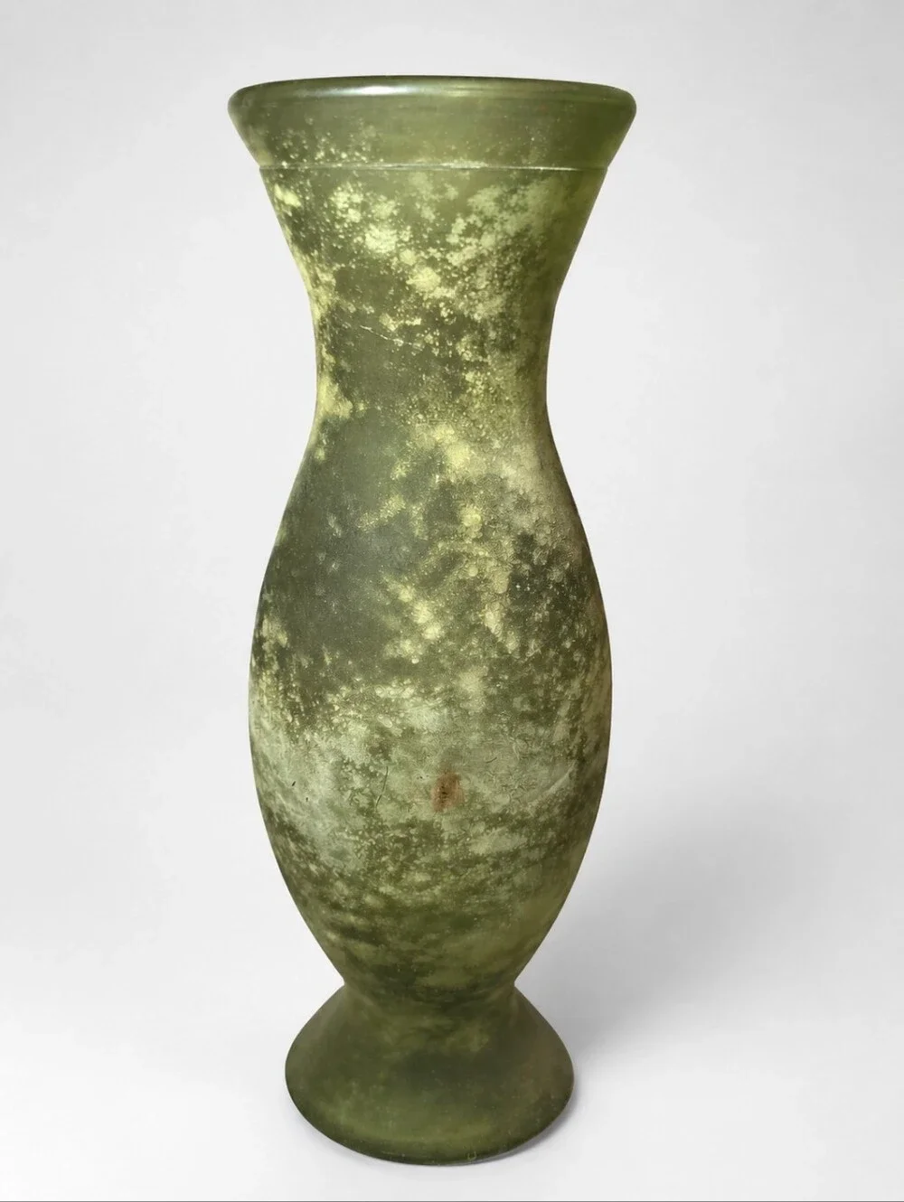 Olive Green Glass Decorative Vase - Home Accents